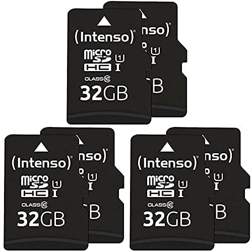 Intenso Premium microSDHC 2x32GB, Class 10 UHS-I Speicherkarte inkl. SD-Adapter (bis zu 90 MB/s) schwarz, 3er Pack von Intenso
