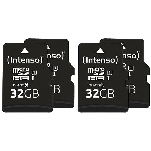 Intenso Premium microSDHC 2x32GB, Class 10 UHS-I Speicherkarte inkl. SD-Adapter (bis zu 90 MB/s) schwarz (Packung mit 2) von Intenso