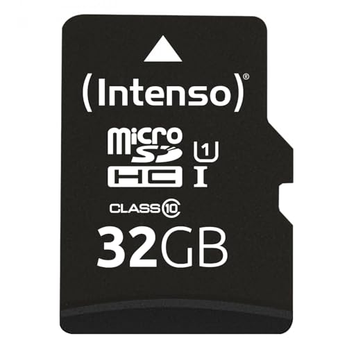 Intenso Premium microSDHC 32GB Class 10 UHS-I Speicherkarte inkl. SD-Adapter (bis zu 90 MB/s), schwarz von Intenso