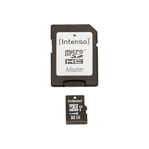 Intenso Premium microSDHC 32GB Class 10 UHS-I Speicherkarte inkl. SD-Adapter (bis zu 90 MB/s), schwarz von Intenso