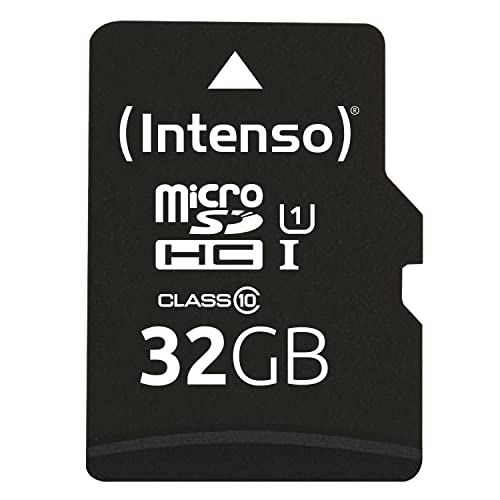 Intenso Premium microSDHC 32GB Class 10 UHS-I Speicherkarte inkl. SD-Adapter (bis zu 90 MB/s), schwarz von Intenso