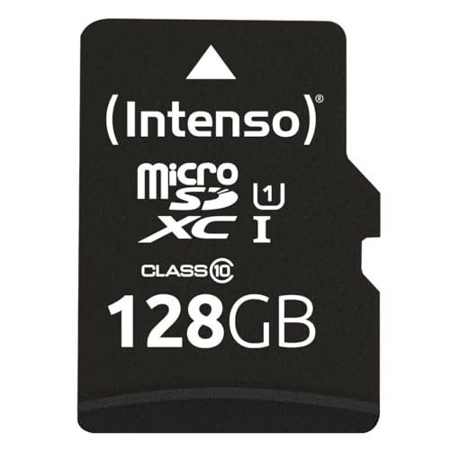 Intenso Premium microSDXC 128GB Class 10 UHS-I Speicherkarte inkl. SD-Adapter (bis zu 90 MB/s), schwarz von Intenso