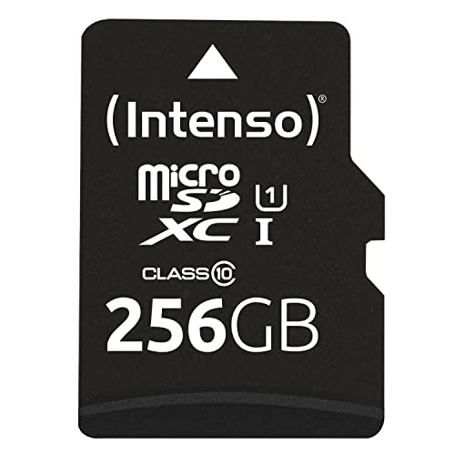Intenso Premium microSDXC 256GB Class 10 UHS-I Speicherkarte inkl. SD-Adapter (bis zu 90 MB/s), schwarz von Intenso