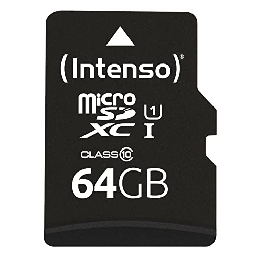 Intenso Premium microSDXC 64GB Class 10 UHS-I Speicherkarte inkl. SD-Adapter (bis zu 90 MB/s), schwarz von Intenso