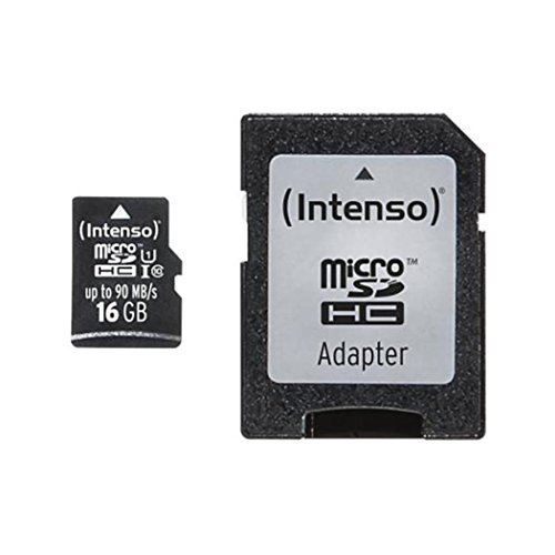 Intenso Professional microSDHC 16GB Class 10 UHS-I, U3, V30 Speicherkarte inkl. SD-Adapter (bis zu 100 MB/s,) schwarz von Intenso