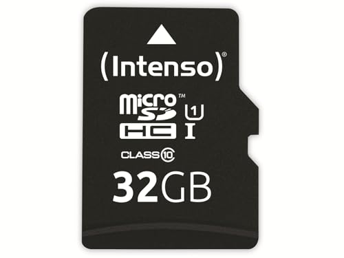 Intenso Professional microSDHC 32GB Class 10 UHS-I, U3, V30 Speicherkarte inkl. SD-Adapter (bis zu 100 MB/s), schwarz von Intenso