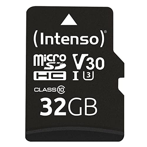 Intenso Professional microSDHC 32GB Class 10 UHS-I, U3, V30 Speicherkarte inkl. SD-Adapter (bis zu 100 MB/s), schwarz von Intenso