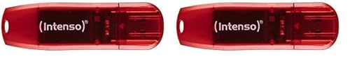Intenso Rainbow Line 128 GB USB-Stick USB 2.0 Rot (Packung mit 2) von Intenso