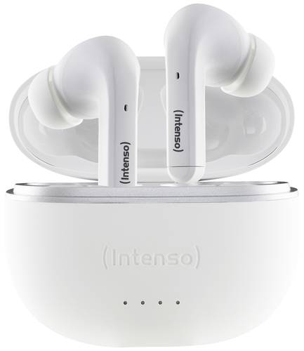 Intenso T302A In Ear Headset Bluetooth® Stereo Weiß Noise Cancelling Batterieladeanzeige, Headset, von Intenso