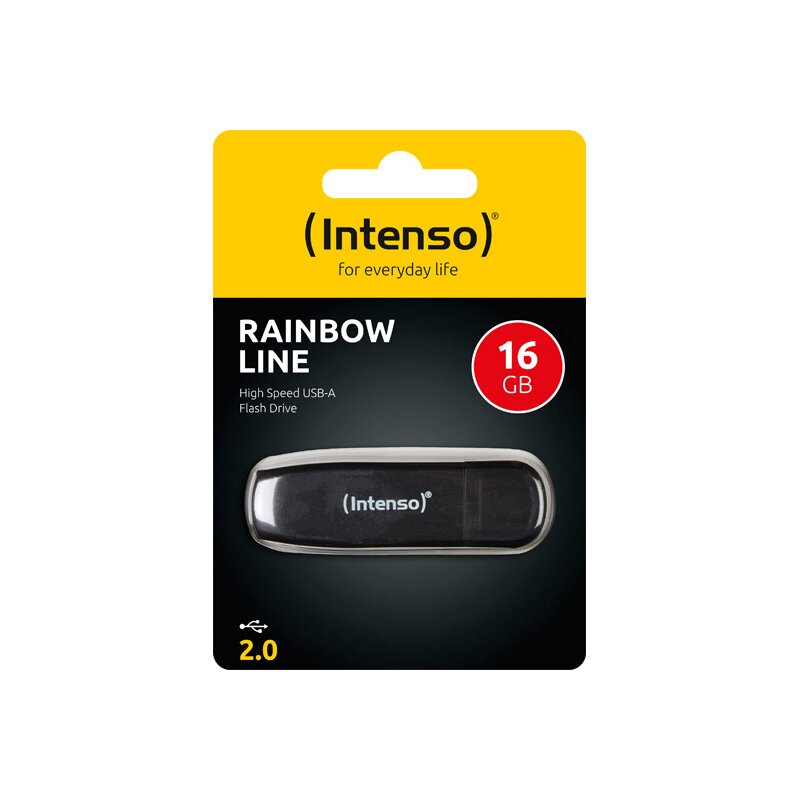 Intenso USB 2.0 Stick 16GB, Rainbow Line, schwarz von Intenso