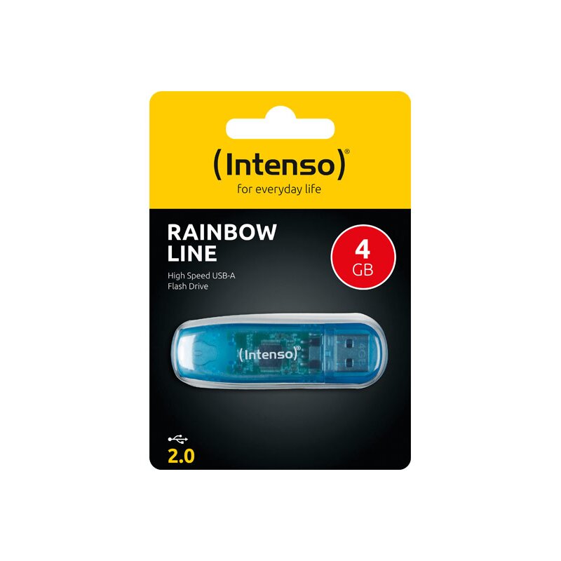 Intenso USB 2.0 Stick 4GB, Rainbow Line, blau Intenso USB 2.0 Stick 4GB, Rainbow Line, blau von Intenso