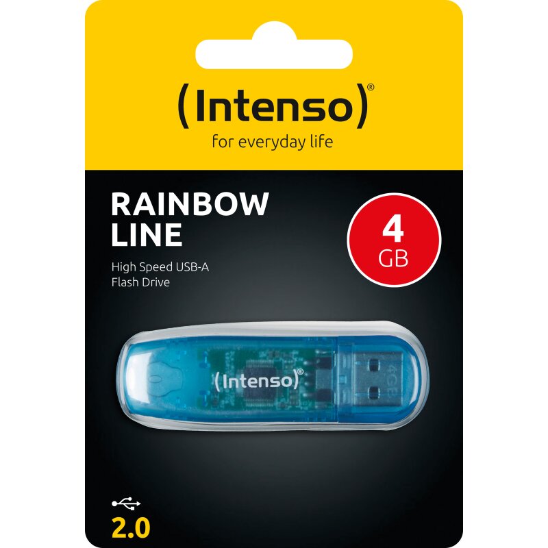 Intenso USB 2.0 Stick 4GB, Rainbow Line, blau Intenso USB 2.0 Stick 4GB, Rainbow Line, blau von Intenso