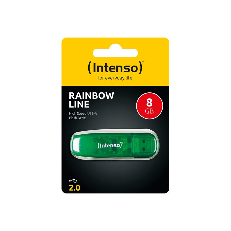 Intenso USB 2.0 Stick 8GB, Rainbow Line, grün von Intenso