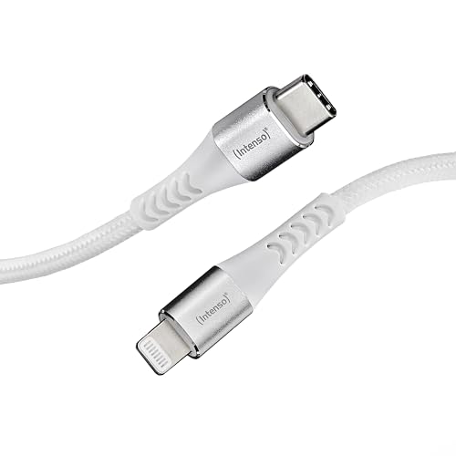 Intenso USB-Cable C315L, USB-C auf Lightning Daten- und Ladekabel, MFi-zertifiziert, Power Delivery mit bis zu 60 Watt, Nylon, 1.5 Meter, weiß von Intenso