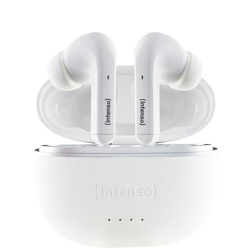 Intenso White Buds - TWS True Wireless Kopfhörer T302A mit Active Noise Cancelling und bis zu 35 Std. Musikwiedergabe, klein von Intenso