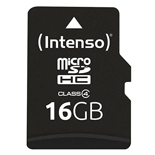 Intenso microSDHC 16GB Class 4 Speicherkarte inkl. SD-Adapter, schwarz von Intenso
