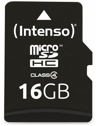 Intenso microSDHC 16GB Class 4 Speicherkarte inkl. SD-Adapter, schwarz von Intenso
