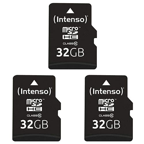 Intenso microSDHC 32GB Class 10 Speicherkarte inkl. SD-Adapter, schwarz, 3er Pack von Intenso