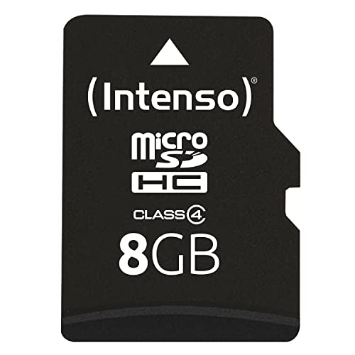 Intenso microSDHC 8GB Class 4 Speicherkarte inkl. SD-Adapter, schwarz von Intenso