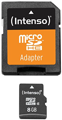 Intenso microSDHC 8GB Class 4 Speicherkarte inkl. SD-Adapter, schwarz von Intenso