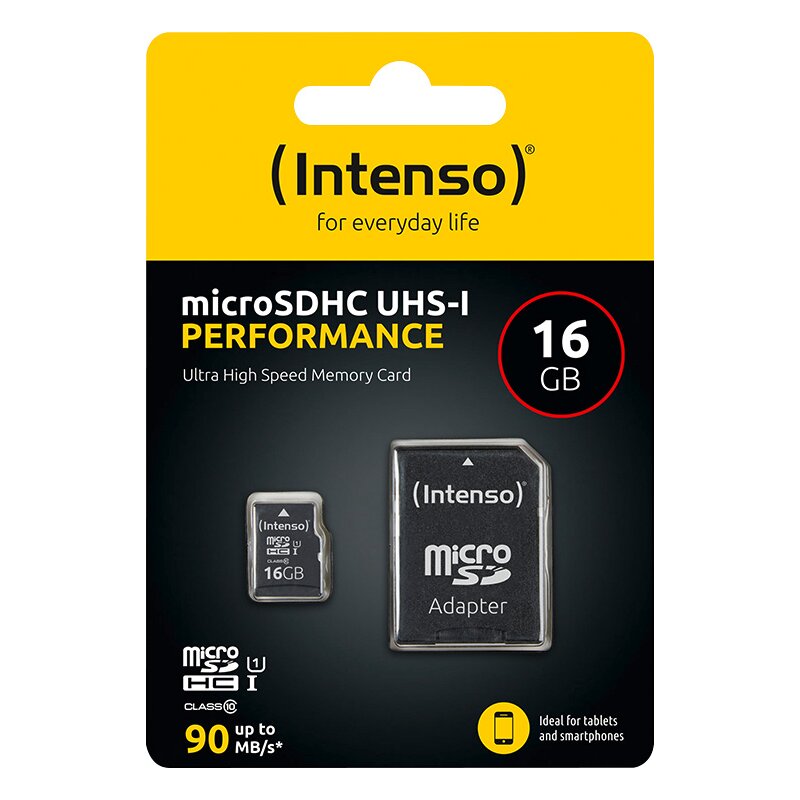 Intenso microSDHC Card 16GB, Performance, Class 10, U1 von Intenso