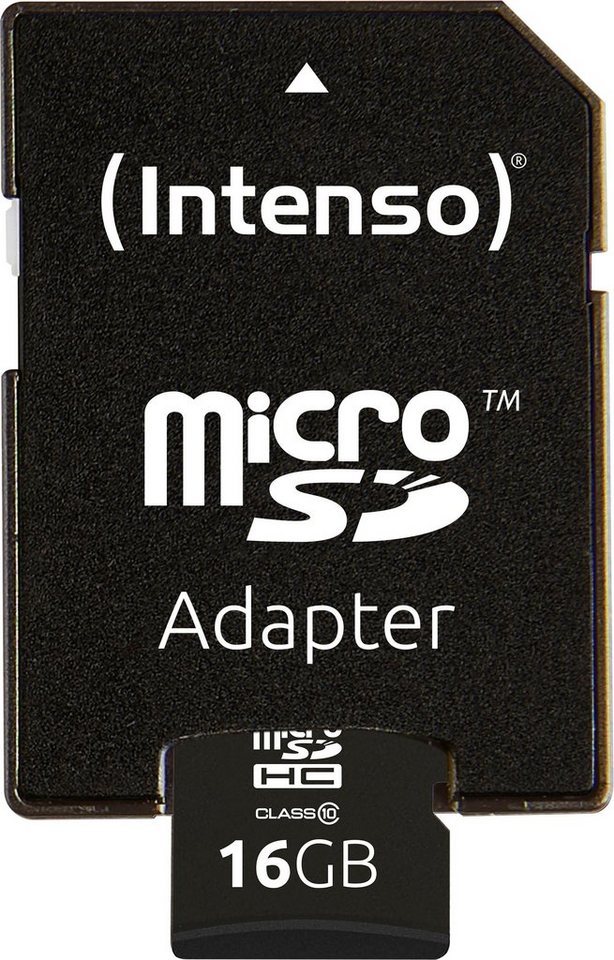 Intenso microSDHC Class 10 + SD-Adapter Speicherkarte (8 GB, 20 MB/s Lesegeschwindigkeit) von Intenso