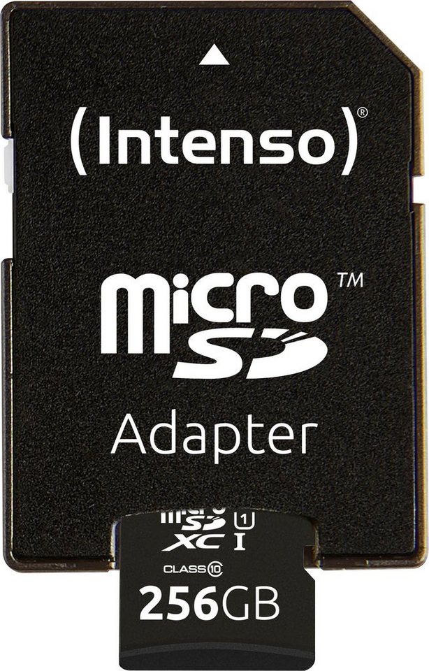 Intenso microSDHC UHS-I Premium + SD-Adapter Speicherkarte (256 GB, 45 MB/s Lesegeschwindigkeit) von Intenso