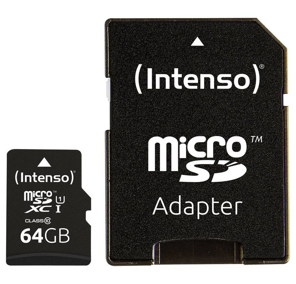 Intenso microSDXC-Karte 64GB UHS-I Speicherkarte (inkl. SD-Adapter) von Intenso