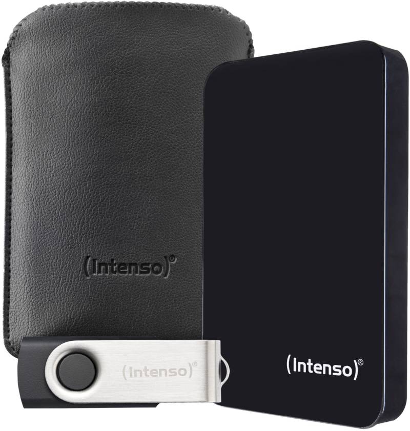 Memory Drive 2,5" Bonuspack (2TB) Externe Festplatte schwarz inkl. USB Stick (64GB) von Intenso