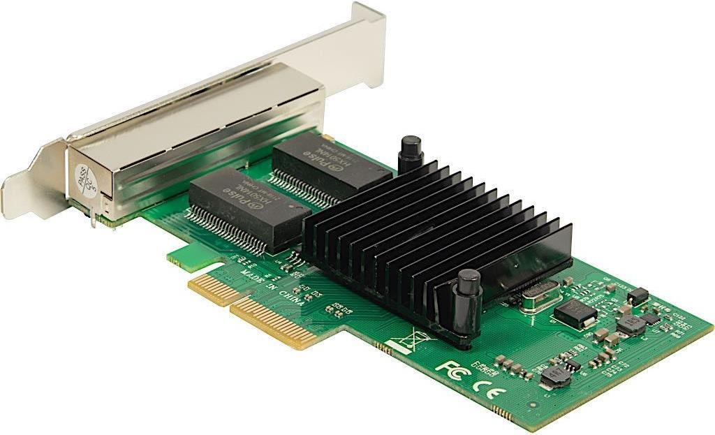 INTER-TECH Argus ST-7238 - vierfach LAN-Adapter Intel i350 Off-Load Checksummen- und Segmentierungsberechnung VT-c VMDq SR-IOV (77773010) von Inter-Tech