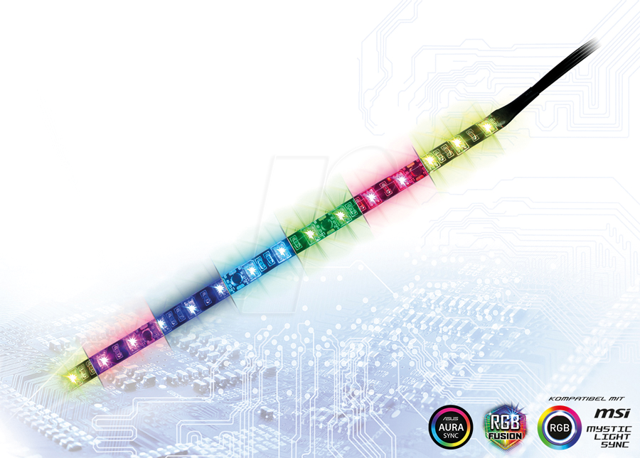 IT88885453 - Inter-Tech LED Streifen, RGB, 50 cm von Inter-Tech