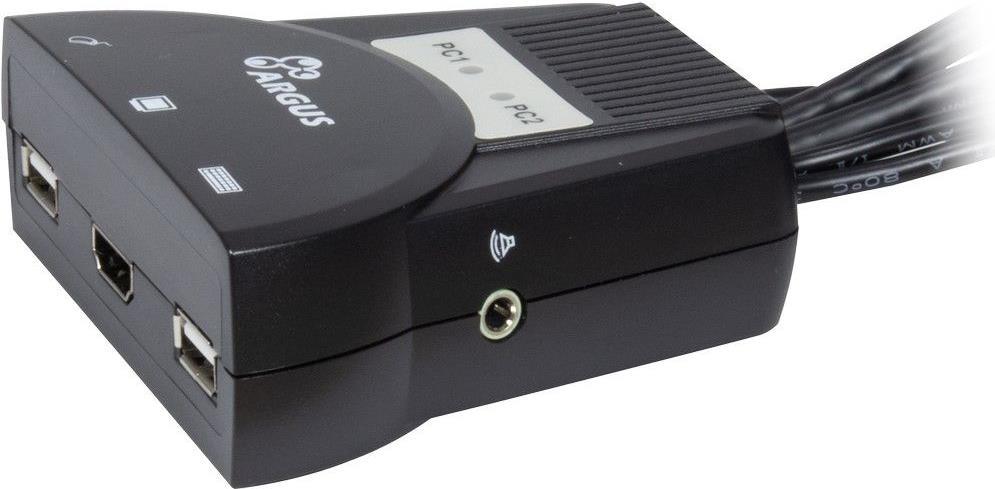 Inter-Tech 88887340 Tastatur/Video/Maus (KVM)-Switch Schwarz (88887340) von Inter-Tech