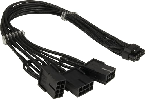 Inter-Tech Adapter GPU-02 (12+4pin auf 3x8pin PCIe, 34cm) für Grafikkarten mit 12VHPWR Anschluss an PCIe 8pin Anschlüssen von Inter-Tech