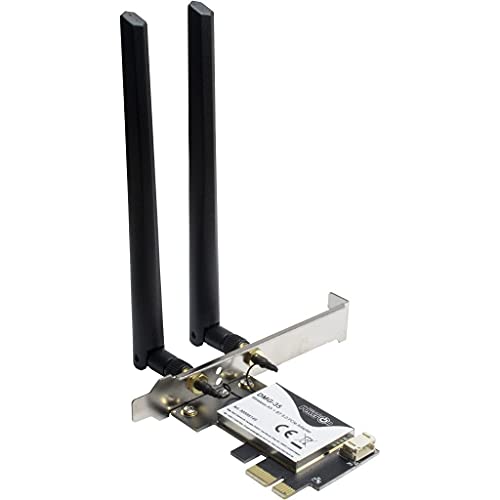 Inter-Tech DMG-35 Wi-Fi6 + BT5.0 2in1 WLAN + Bluetooth 5.0 PCIe Adapter 3000Mbps von Inter-Tech