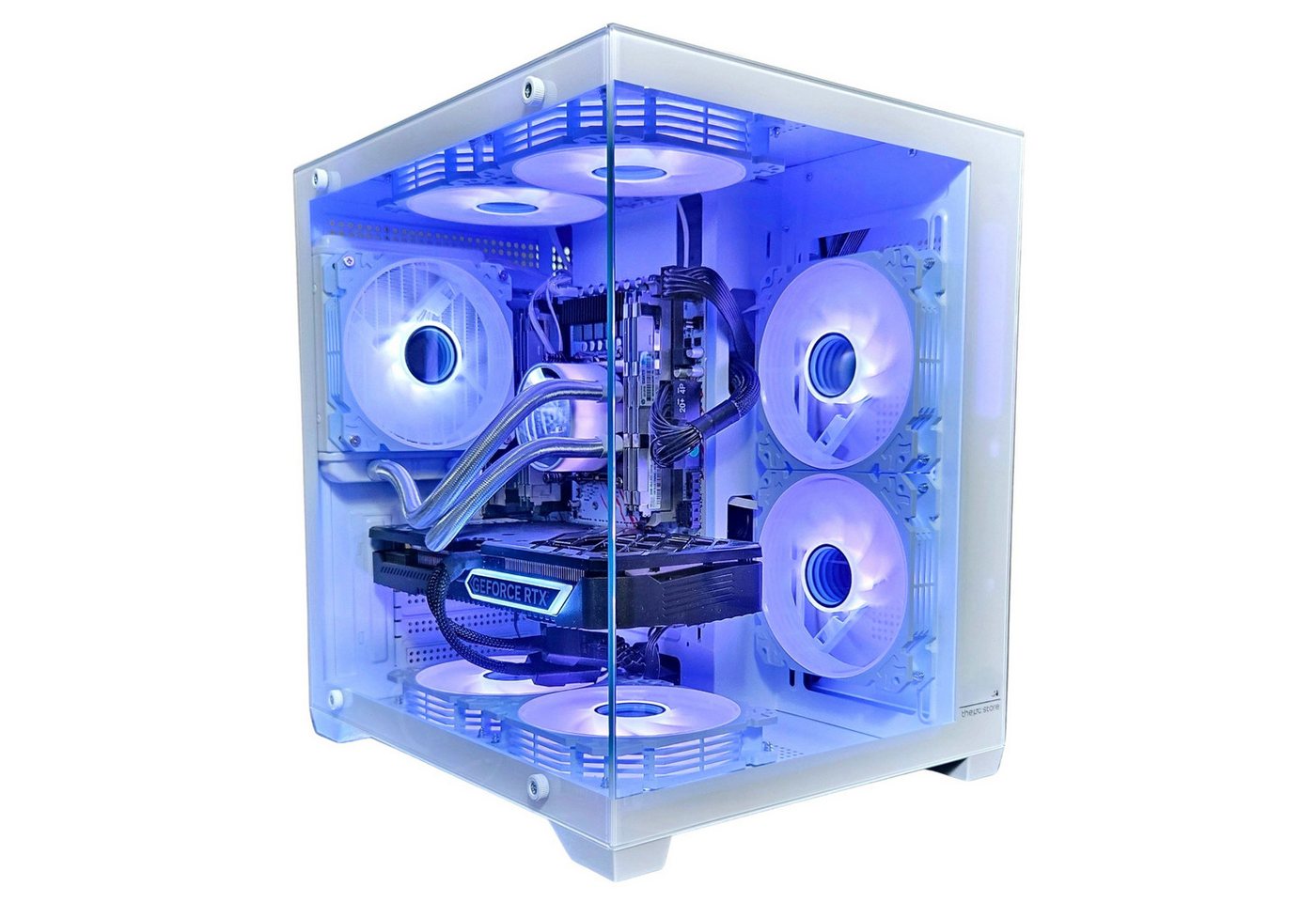 Inter-Tech Gaming PC CHRONICLE WHITE NVIDIA RTX 3050 Intel 10 Kerner RGB WIN 11 Gaming-PC (Intel INTEL XEON E5, RTX 3050, 16GB RAM 240GB SSD GB RAM, Wasserkühlung) von Inter-Tech