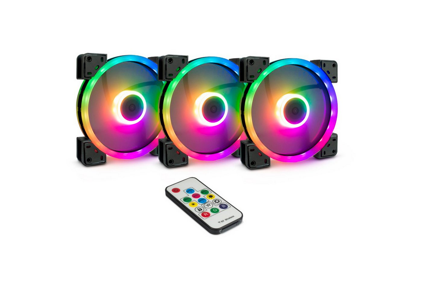 Inter-Tech Gehäuselüfter Inter-Tech Argus RGB-Fan Set RS-14 140x140x25 von Inter-Tech