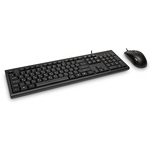 Inter-Tech KM-3149R Tastatur+Maus Set US- und RU-Layout (QWERTY + ЙЦУКЕ) schwarz von Inter-Tech