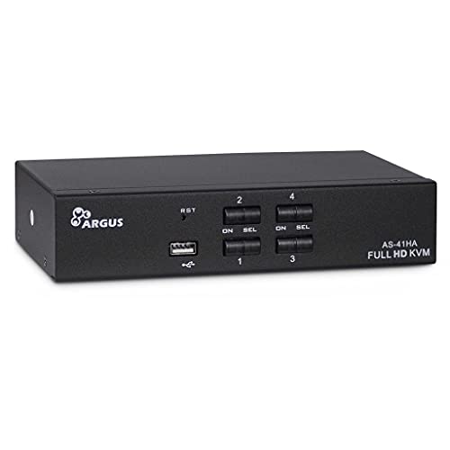 Inter-Tech KVM KVM-AS-41HA HDMI line in 4X HDMI 8X 3,5mm 3pol. Klinke 1 Power line Out 2X USB 2X 3,5mm 3pol Klinke 1x HDMI von Inter-Tech