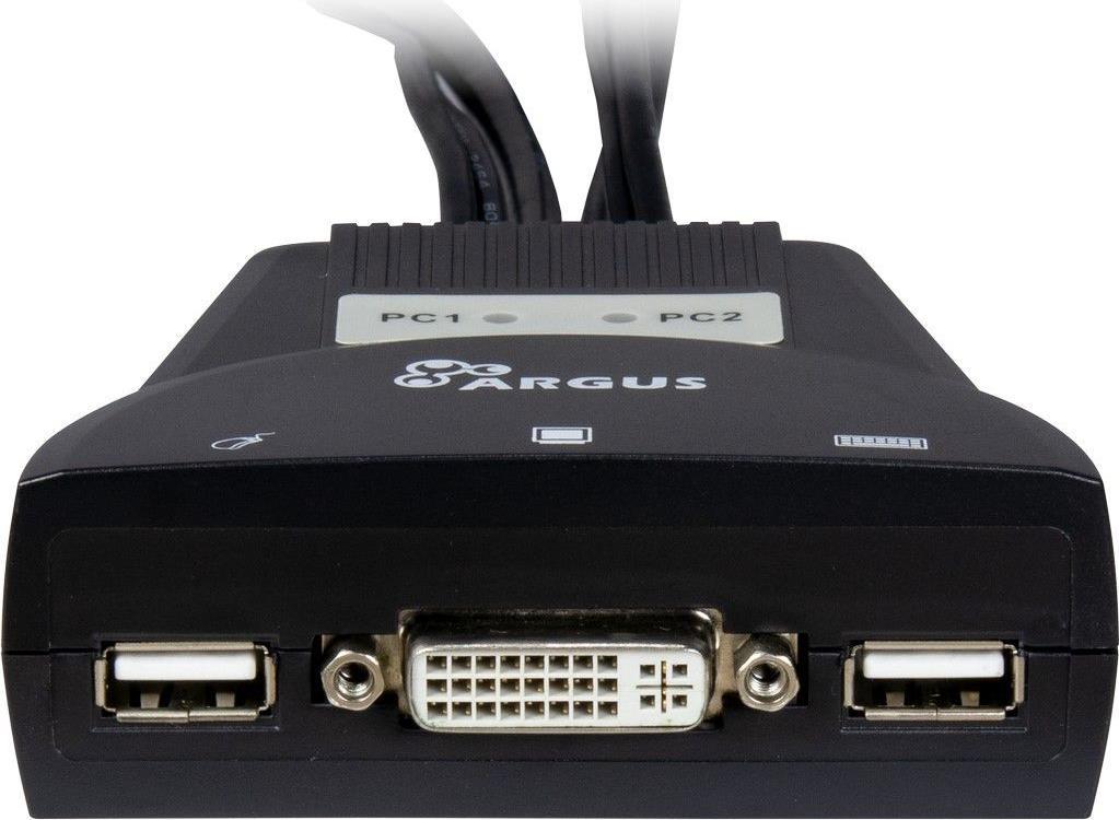Inter-Tech KVM-LS-21DA DVI Tastatur/Video/Maus (KVM)-Switch Schwarz (88887188) von Inter-Tech