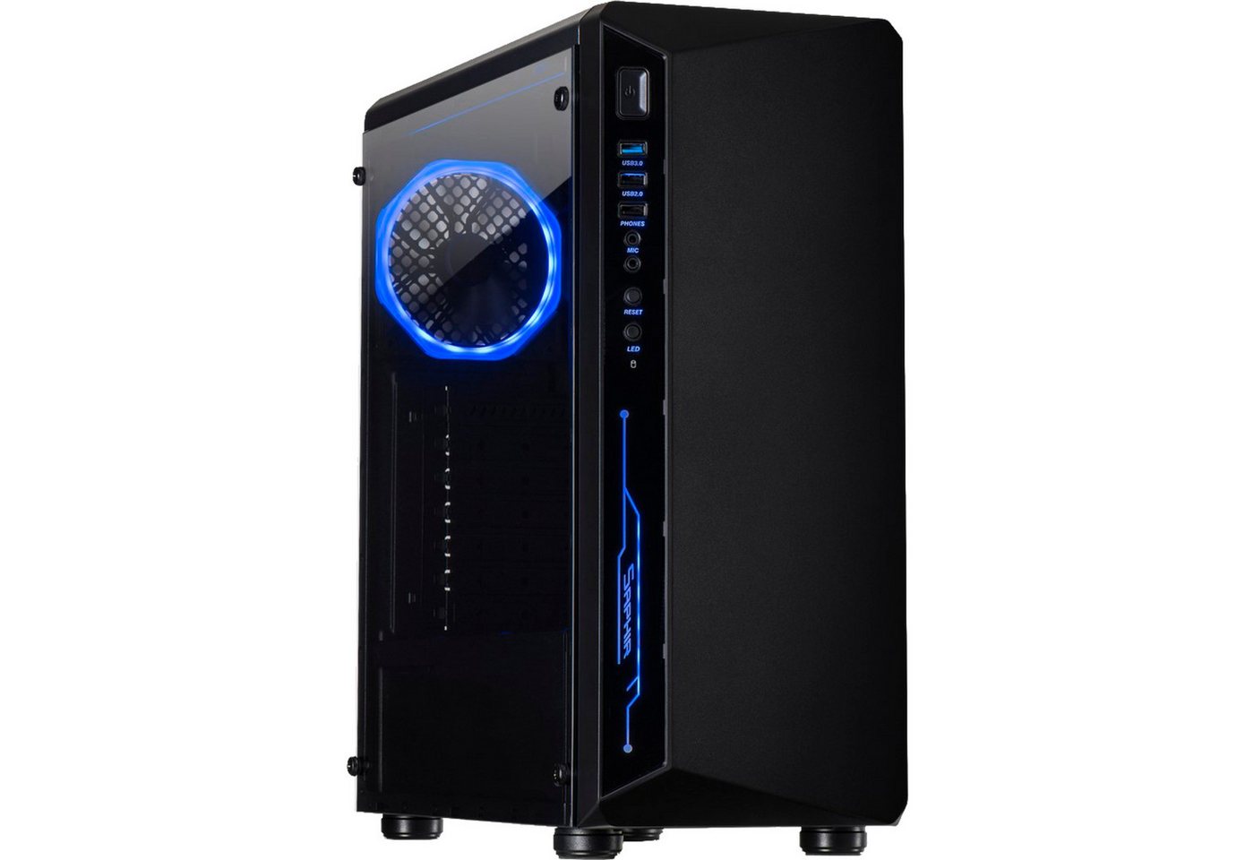 Inter-Tech PC-Gehäuse Inter-Tech C-3 Saphir, Tower-Gehäuse, (Tempered von Inter-Tech