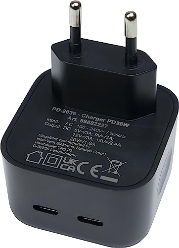 Inter-Tech PD-Charger USB C,PSU PD-2036, PD 36W, schwarz von Inter-Tech