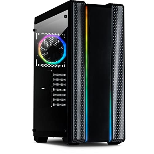 Inter-Tech S-3901 Impulse Tower PC-Gehäuse, Schwarz, ATX, ITX, Micro ATX, Gaming, Mehrfarbig von Inter-Tech