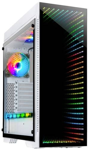 Inter-Tech X-908 Infini2 Midi-RGB Midi-Tower Gaming-Gehäuse Weiß Staubfilter, Integrierte Beleucht von Inter-Tech