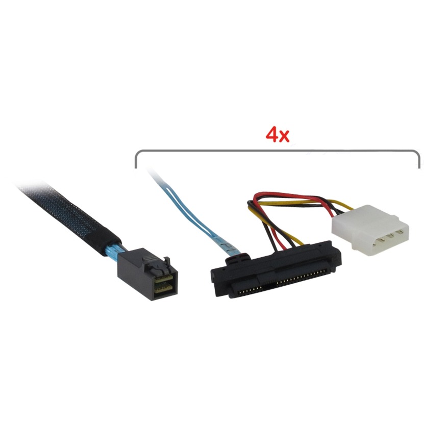 Kabel SFF 8643 > 4x 8482 SATA Power von Inter-Tech