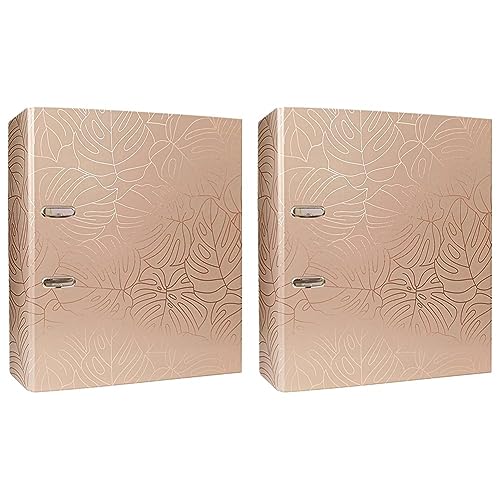 Interdruk DIN A4 75 mm Breit - Metallic Hochwertiges Design - Roségold Monstera, 5902277314420, Rotgoldenes Monstera, A4+ (Packung mit 2) von Interdruk