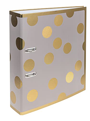 Interdruk Lever Arch File A4 75 mm - Metallic Design - Satin Gold Dots von Interdruk