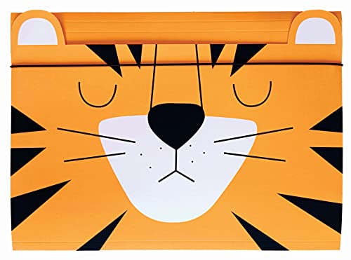 Sammelmappe A5 - Gummizug Zeichenmappe für Kinder - aus Starkem Karton - Soft-Touch - Innen und Außen Bedruckt - Lustige Form - Tiger von Interdruk