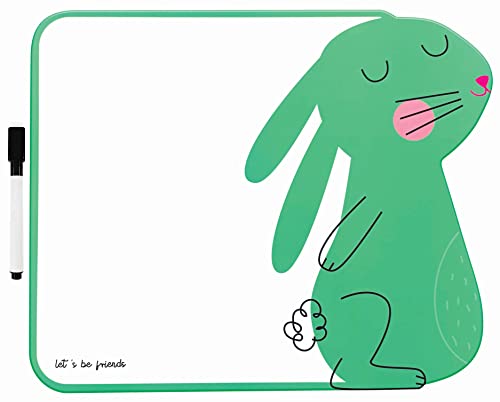 Whiteboard für Kinder - Trocken Abwischbar - für Schreibtisch - mit schwarzem Stift - A4-28 x 30 cm - Lustige Form - Hase von Interdruk