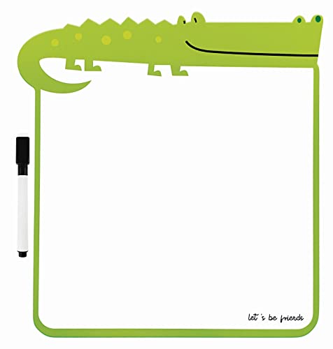 Whiteboard für Kinder - Trocken Abwischbar - für Schreibtisch - mit schwarzem Stift - A4-28 x 30 cm - Lustige Form - Krokodil von Interdruk