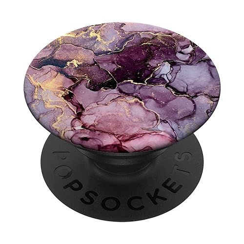 Lila / Gold Landschaft Natur Marmor PopSockets Klebender PopGrip von InterestingMarblePop